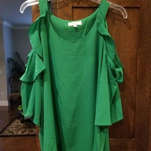 Umgee cold shoulder ruffled top, boutique